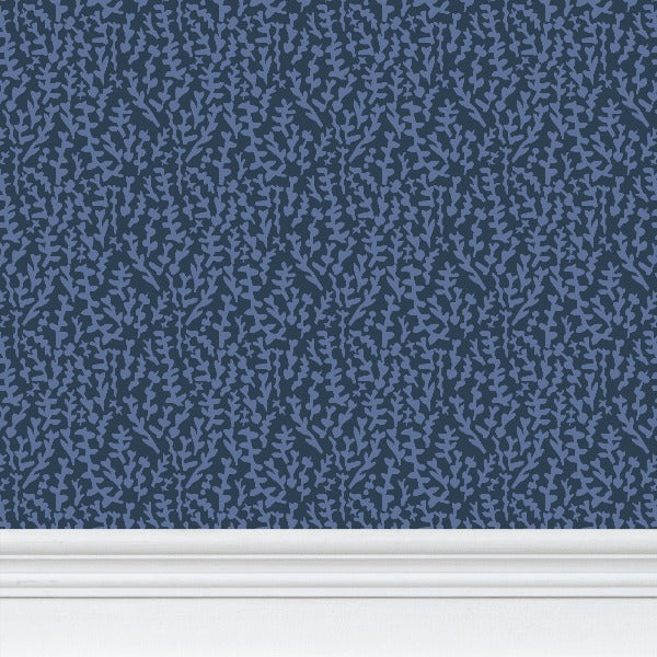 Navy Foliage Botanical Wallpaper