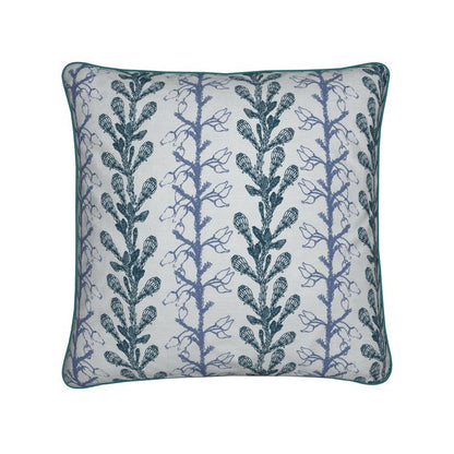 Blue Fynbos Botanical Stripe Cushion Cover