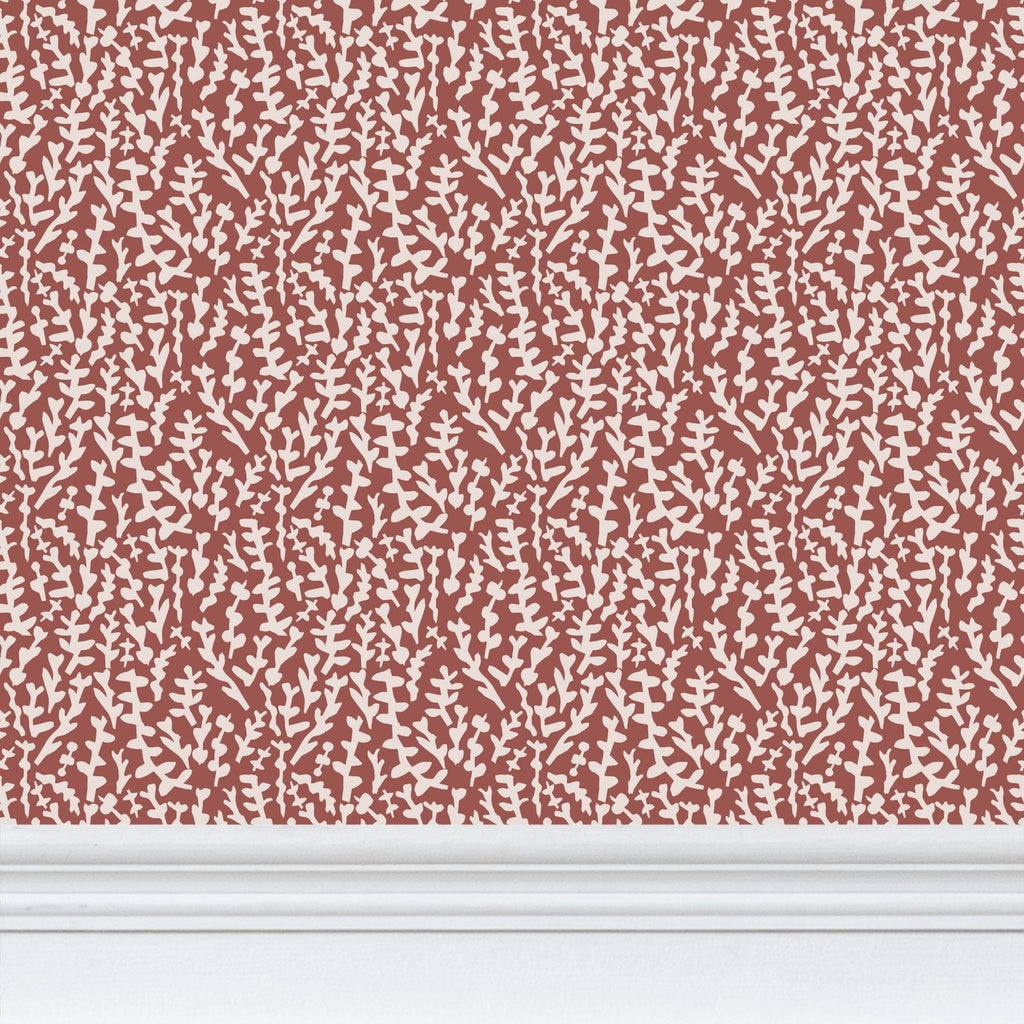 Terracotta Cut Botanical Wallpaper