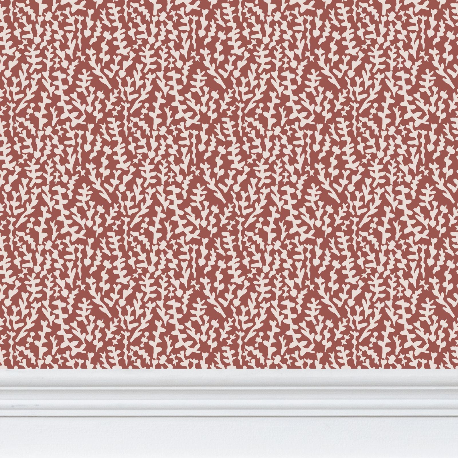 Terracotta Cut Botanical Wallpaper