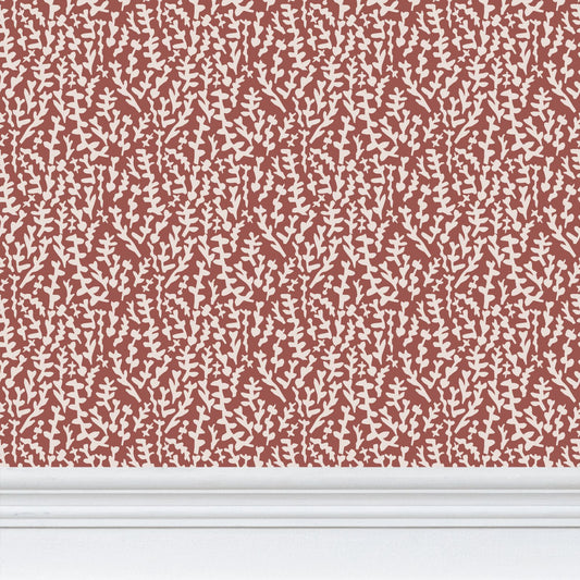 Terracotta Cut Botanical Wallpaper