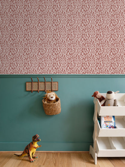 Terracotta Cut Botanical Wallpaper