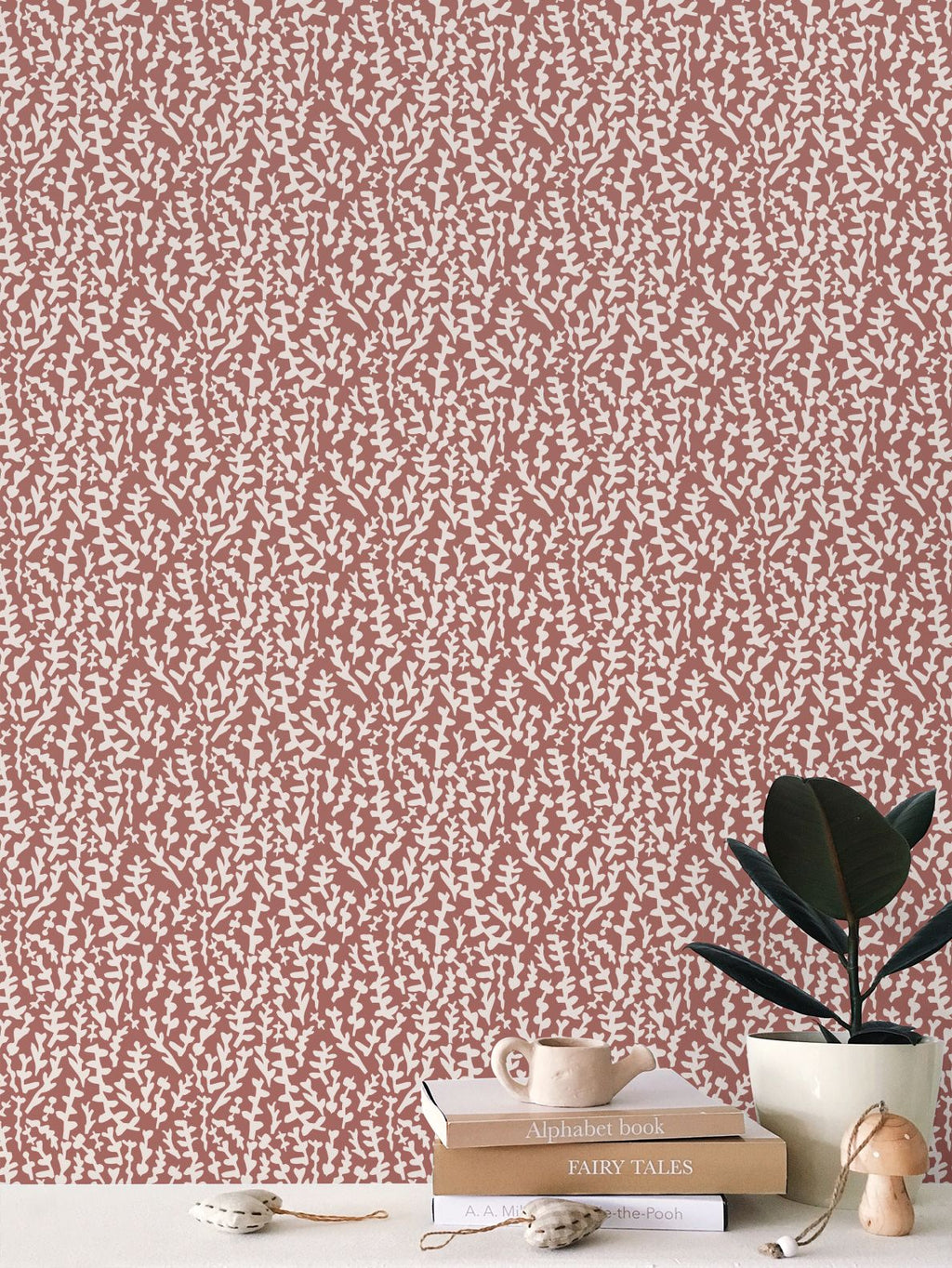 Terracotta Cut Botanical Wallpaper
