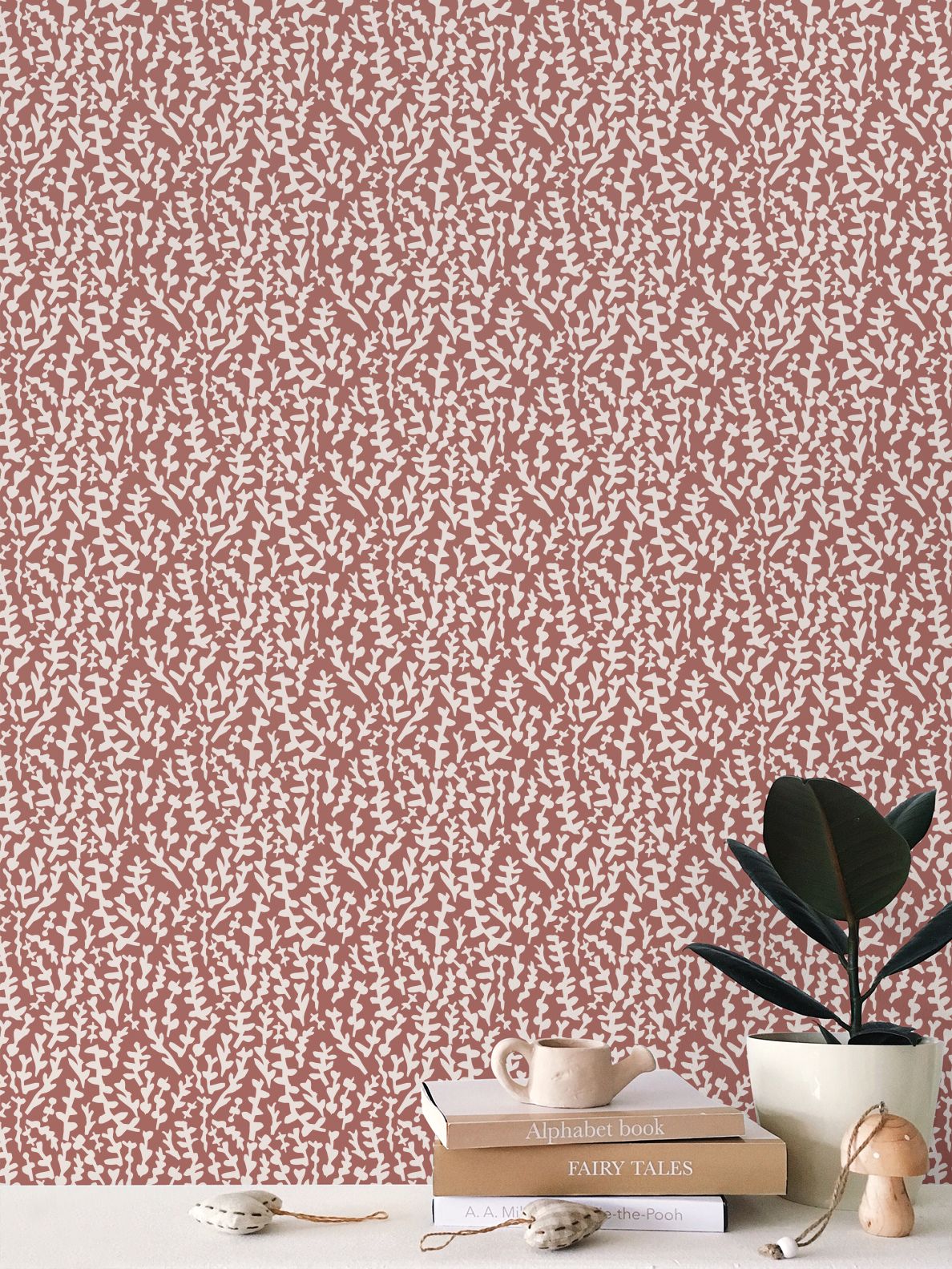 Terracotta Cut Botanical Wallpaper