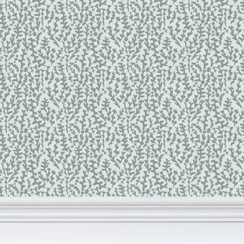 Pale Green Foliage Botanical Wallpaper