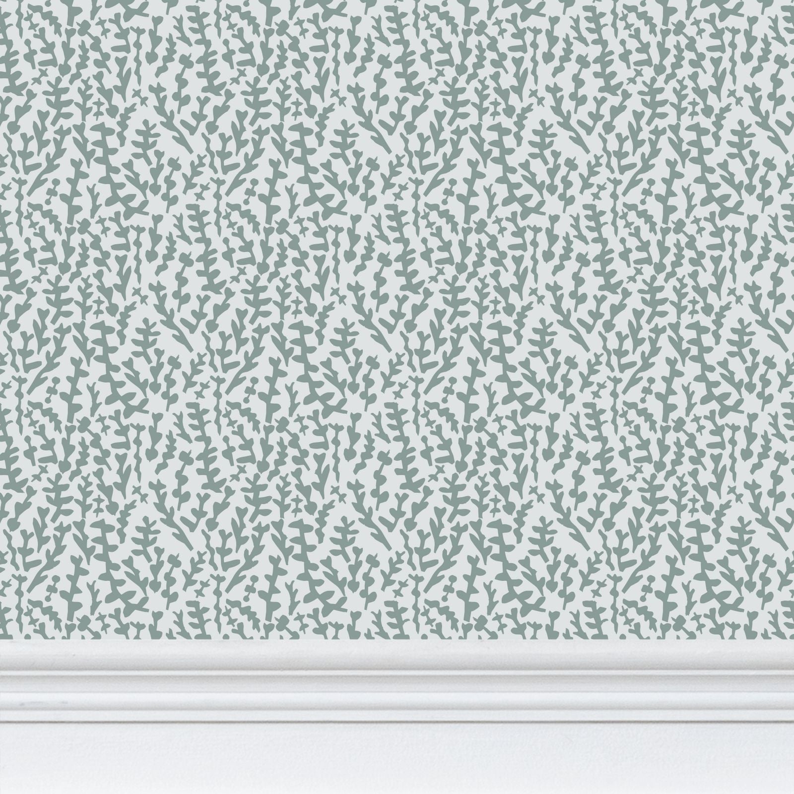 Pale Green Foliage Botanical Wallpaper