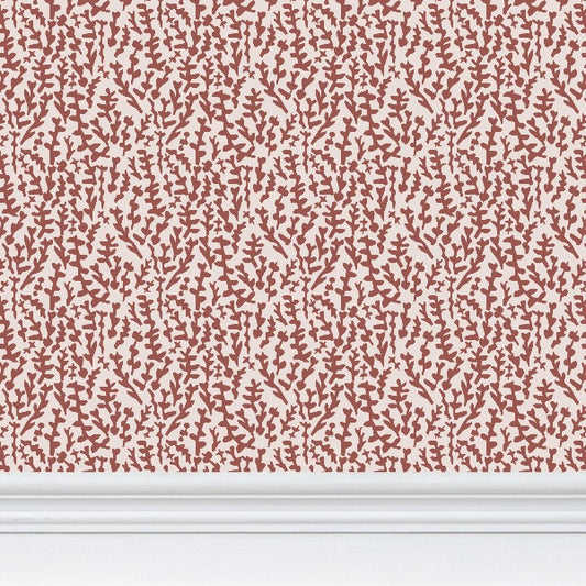 Pale Terracotta Foliage Botanical Wallpaper