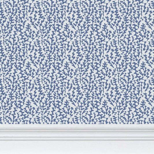 Blue Foliage Botanical Wallpaper