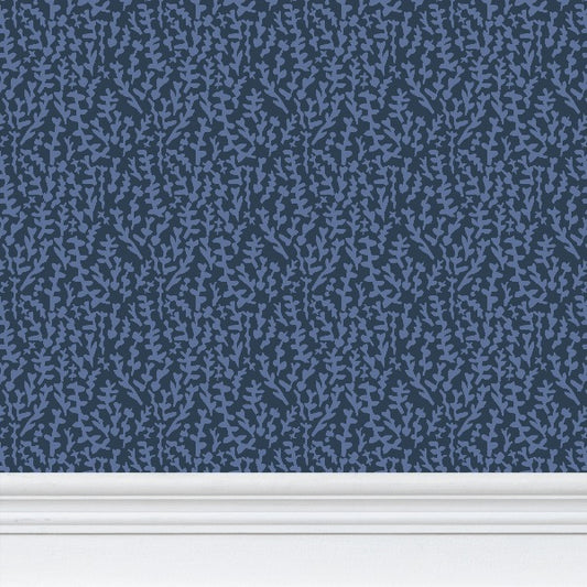 Navy Foliage Botanical Wallpaper