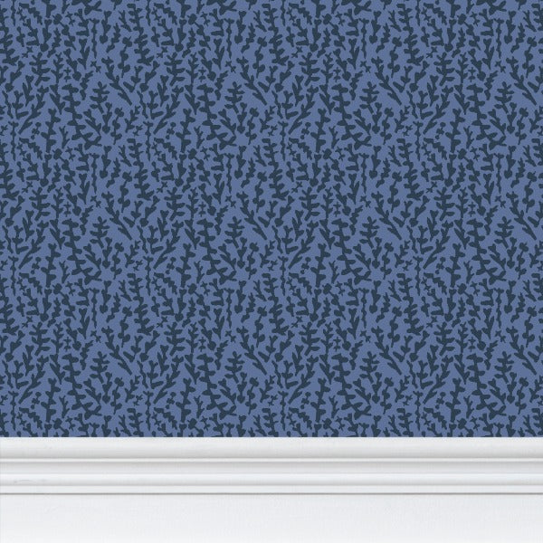 Cornflower Blue Foliage Botanical Wallpaper