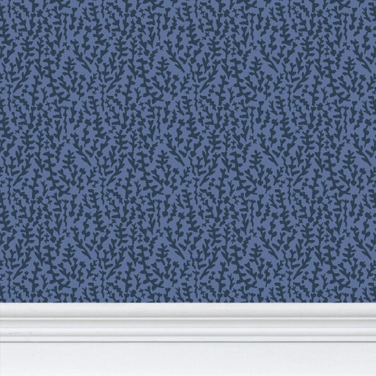 Cornflower Blue Foliage Botanical Wallpaper