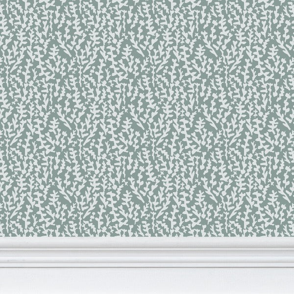 Sage Green Foliage Botanical Wallpaper