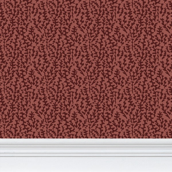 Burgundy Foliage Botanical Wallpaper