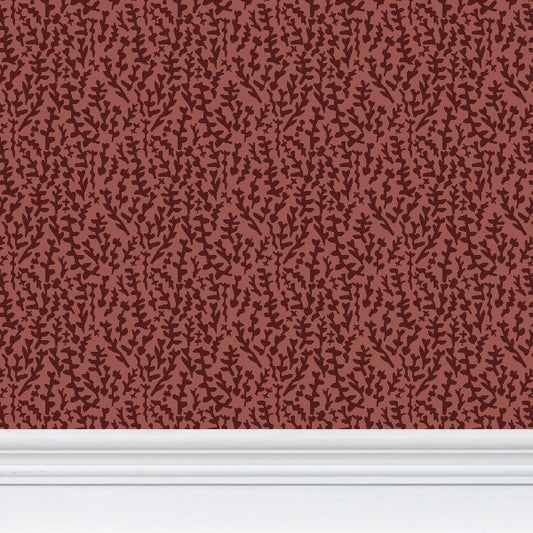 Burgundy Foliage Botanical Wallpaper