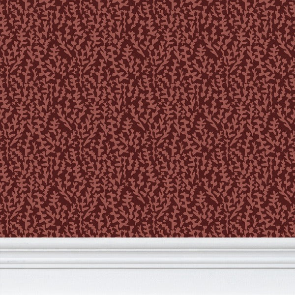 Dark Terracotta Foliage Botanical Wallpaper