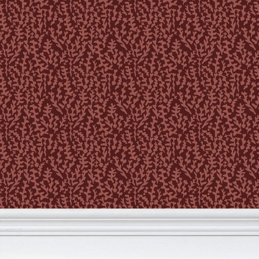 Dark Terracotta Foliage Botanical Wallpaper